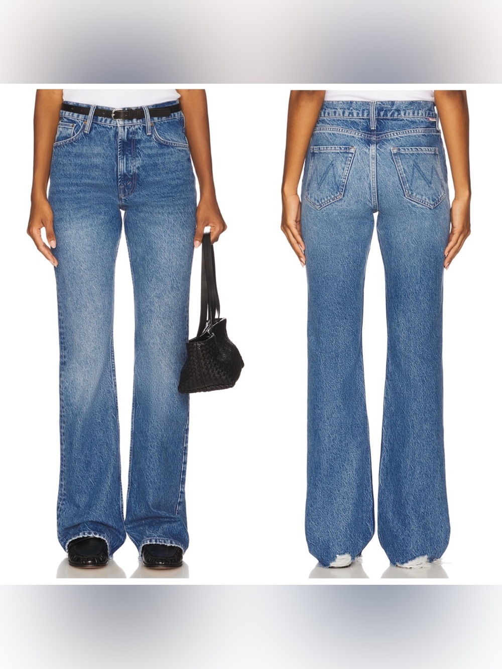 MOTHER Snacks! The Chomp Heel Chew In Chew Toy Blue‎ Size 31 Flare Distressed